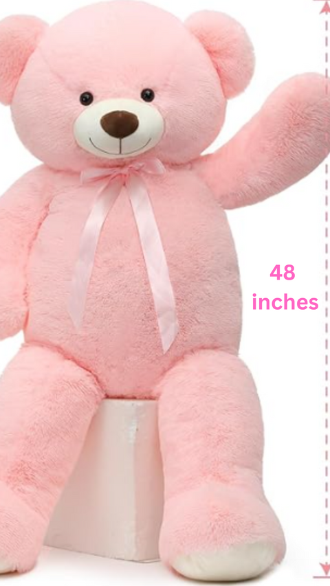 42” Pink Big Teddy Bear, Giant Stuffed Animal Plush, Soft Bear Gifts